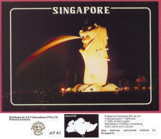 Singapore, The Merlion Welcomes Visitors, Vintage Old +/-1976 Popu 2.3 Million_A&T N°AT 51_UNC_cpc - Singapur