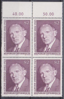 1973 , Mi 1410 ** (3) -  4er Block Postfrisch - 50. Todestag Von Alfons Petzold - Unused Stamps