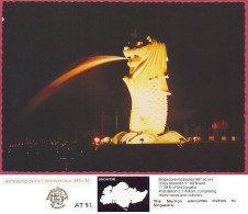 Singapore, The Merlion Welcomes Visitors, Vintage Old +/-1976 Popu 2.3 Million_A&T N°AT 51_UNC_cpc - Singapur