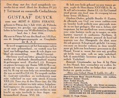 Oorlogsslachtoffer : 1944, Gustaaf Duyck, Feraine, Pittem, Wolfenbüttel, Duitsland - Devotion Images