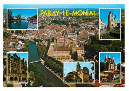 71 - Paray Le Monial - Multivues - La Bourbince - La Tour Saint-Nicolas - L'Hôtel De Ville - La Basilique - CPM - Voir S - Paray Le Monial