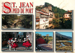 64 - Saint Jean De Pied De Port - Multivues - Folklore - Danse Basque - CPM - Voir Scans Recto-Verso - Saint Jean Pied De Port