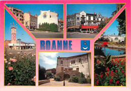 42 - Roanne - Multivues - Fleurs - Commerces - Blasons - CPM - Voir Scans Recto-Verso - Roanne