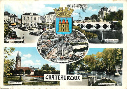 36 - Chateauroux - Multivues - Automobiles - Blasons - CPM - Voir Scans Recto-Verso - Chateauroux