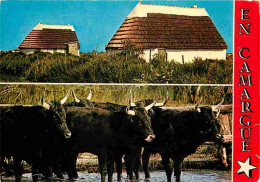 Animaux - Taureaux - En Camargue - Cabane De Gardians Et Taureaux - CPM - Voir Scans Recto-Verso - Tauri