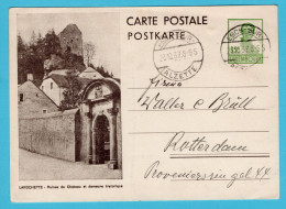 LUXEMBOURG Illustrated Postal Stationery Card Larochette 1937 Esch Sur Alzette To Rotterdam, Netherlands - Interi Postali