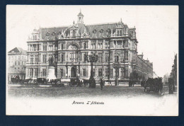 Anvers. L' Athénée. ( 1884- Arch. Pieter Dens ). Monument Léopold De Wael. Carrosses Et Calèches . Ca 1900 - Antwerpen