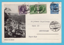 LUXEMBOURG Illustrated Postal Stationery Card Clervaux 1938 Rumelange To Amsterdam, Netherlands - Stamped Stationery