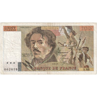 France, 100 Francs, Delacroix, 1984, S.86, TB, Fayette:69.08a, KM:154b - 100 F 1978-1995 ''Delacroix''