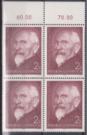 1973 , Mi 1425 ** (3) -  4er Block Postfrisch - 50. Todestag Von Ferdinand Hanusch - Neufs