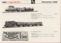 Catalogue ARNOLD RAPIDO Neuheiten 1968 N = 9 Mm 1/160 +  MINIMOBIL - Alemania