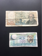 2 Anciens Billets ITALIE - 5000 & 500 LIRE. - 5000 Liras