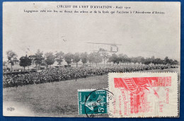 Carte Postale " CIRCUIT DE L'EST D'AVIATION " AOUT 1910 Semeuse N°137 + Vignette Rouge Du Meeting TTB - Other & Unclassified