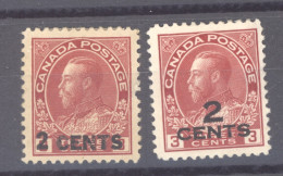 Canada  :  Yv  119-20  * - Unused Stamps