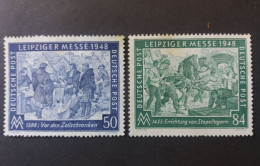 GERMANY ALLEMAGNE DEUTSCHES ZONE ACCUP. INTERALLEATA 1948 FIERA DI PRIMAVERA DI LIPSIA CAT. YVERT N.55/56 MNG - Used