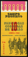 Portugal Dépliant Corrida Taureau Lisboa 1965 Tourada Corrida Touros Telles Forcados Santarém Montemor Bullfight Flyer - Programas