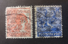 GERMANY ALLEMAGNE DEUTSCHES ZONE ACCUP. BIZONA 1948 SOPRASTAMPA CORNI DI POSTA CAT. YVERT N.31/33 - Gebraucht