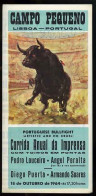 Portugal Dépliant Corrida Taureau Lisboa 1964 Tourada Bullfight Flyer Pub TAP Air Portugal Avion Sud Aviation Caravelle - Programmes