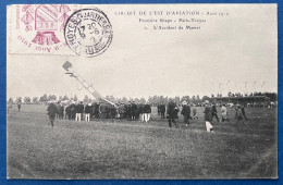 Carte Postale " CIRCUIT DE L'EST D'AVIATION " AOUT 1910 Vignette Violette Du Meeting Oblitérée " TROYES QUARTIER BAS " - Sonstige & Ohne Zuordnung