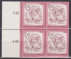 1974 , Mi 1439 ** (3) -  4er Block Postfrisch - Freimarke : Schönes Österreich , Bludenz (Vorarlberg) - Nuevos