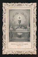 IMAGE PIEUSE RELIGIEUSE CANIVET DENTELLE =  EERSTE H.MIS  TE GENT 1885  EDUARD GORDYN      2 SCANS - Devotion Images
