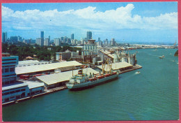 Singapore Aerial View Of Singapore Harbour, Vintage +/1976-77_UNC_SW S 7921_CPSM_cpc - Singapur
