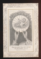 IMAGE PIEUSE RELIGIEUSE CANIVET DENTELLE =  EERSTE H.MIS  TE GENT 1885.   JOZEF BARREZ   2 SCANS - Imágenes Religiosas