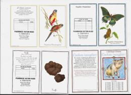 En Parfait état Lot De Calendriers Très Variés (350) :oiseaux, Champignon, Papillons, Fleurs, Astrologie Chinoise, Vases - Petit Format : 1991-00