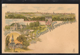 Lithographie Wermelskirchen, Eifgen, Markt Und Wappen  - Wermelskirchen