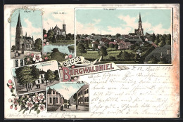 Lithographie Burgwaldniel, Totalansicht, Haus Klee, Kirche, Kapellen Strasse  - Sonstige & Ohne Zuordnung