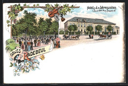 Lithographie Radebeul, Hotel Z. D. 4 Jahreszeiten  - Radebeul