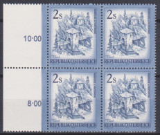 1974 , Mi 1440 ** (6) -  4er Block Postfrisch - Freimarke : Schönes Österreich , Alte Innbrücke ( Tirol ) - Nuevos