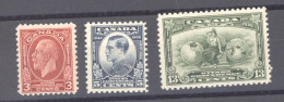 Canada  :  Yv  158-60  * - Unused Stamps