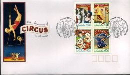 Australië  - FDC -  150th Anniversary Of Circus In Australia                                   - Omslagen Van Eerste Dagen (FDC)