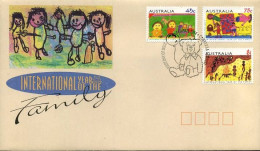 Australië  - FDC -  International Year Of The Family                                    - Sobre Primer Día (FDC)