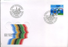 Zwitserland - FDC - 100 Jaar Olympische Spelen                               - FDC