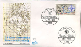 Bundespost - FDC - 125 Jahre Nordeutsche Seewarte In Hamburg - Sonstige & Ohne Zuordnung