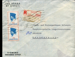 Registered Cover To Erlangen, Germany - Indonesien