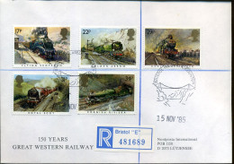 UK - Registered Cover - 150 Years Great Western Railway - Trains