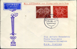 FDC - Olympisches Jahr 1960 - Mit Lufthansa Zur Olympiade Nach Rom - Covers & Documents