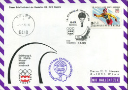 Bundespost - FDC - Ballonpost - Eröffnung D. XII. Olymp. Winterspiele Innsbruck - Autres (Air)