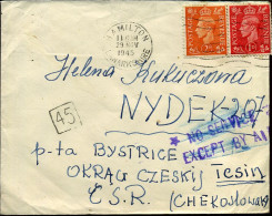 Cover To Czechoslovakia - Brieven En Documenten