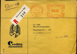 Registered Cover To Regensdorf - 'Credita, Küssnacht' - Briefe U. Dokumente