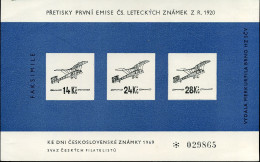 Pretisky Prvni Emise Cs. Leteckych Snamek Z.R. 1920 - Faksimile - Lettres & Documents