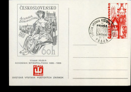 Post Card - World Philatelic Exhibition PRAGA 1968 - Academia Istropolitana, Vincent Hloznik - Cartoline Postali
