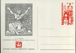 Post Card - World Philatelic Exhibition PRAGA  '68 - Liberated Republic By V.H. Brunner - Postales