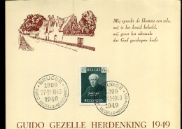813 - Guido Gezelle Herdenking 1949 - Covers & Documents