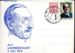 Postkaart - 45ste IJzerbedevaart 2 Juli 1972 - Cartas & Documentos