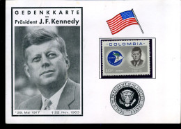 Colombia - Gedenkkarte An Präsident J.F. Kennedy - Kennedy (John F.)