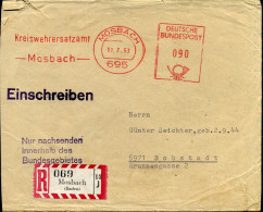 Registered Cover To Bobstadt - 'Kreiswehrersatzamt Mosbach' - Covers & Documents